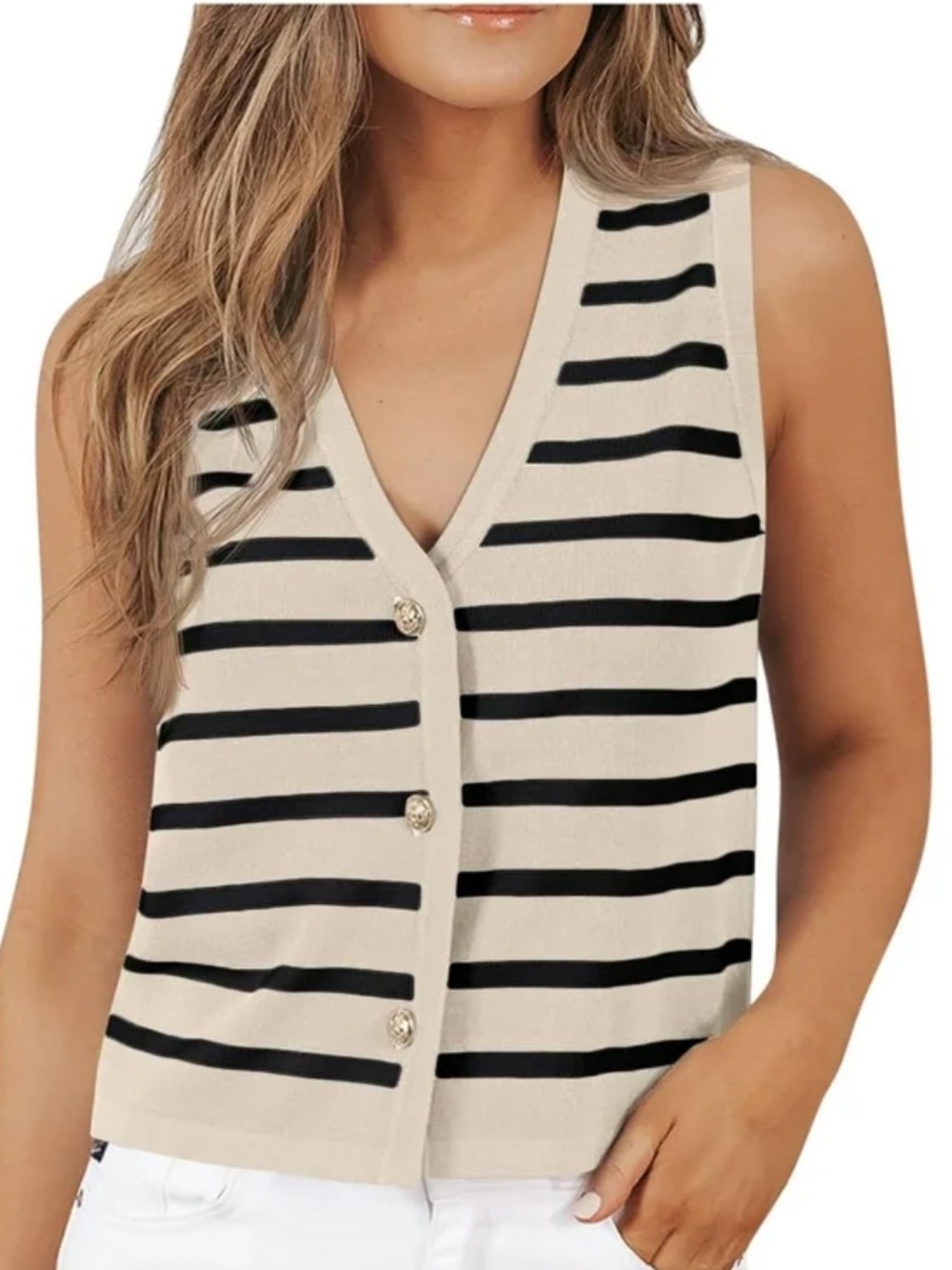 Lillusory striped vest